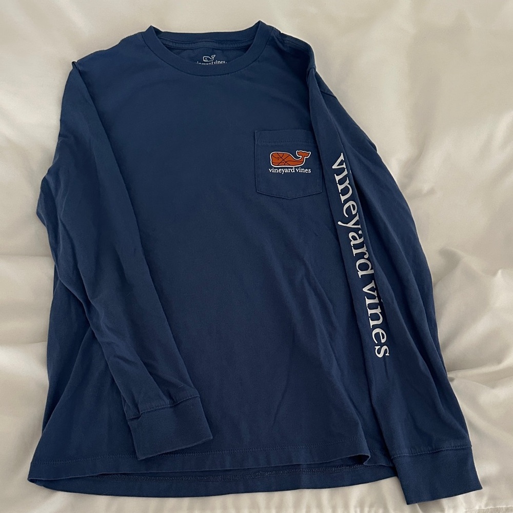 Vineyard Vines Boys Navy Long Sleeve Tee Basketball